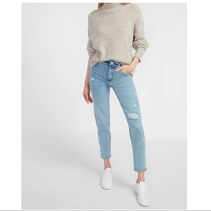 SUPER HIGH WAISTED RIPPED MOM JEANS 4 regular